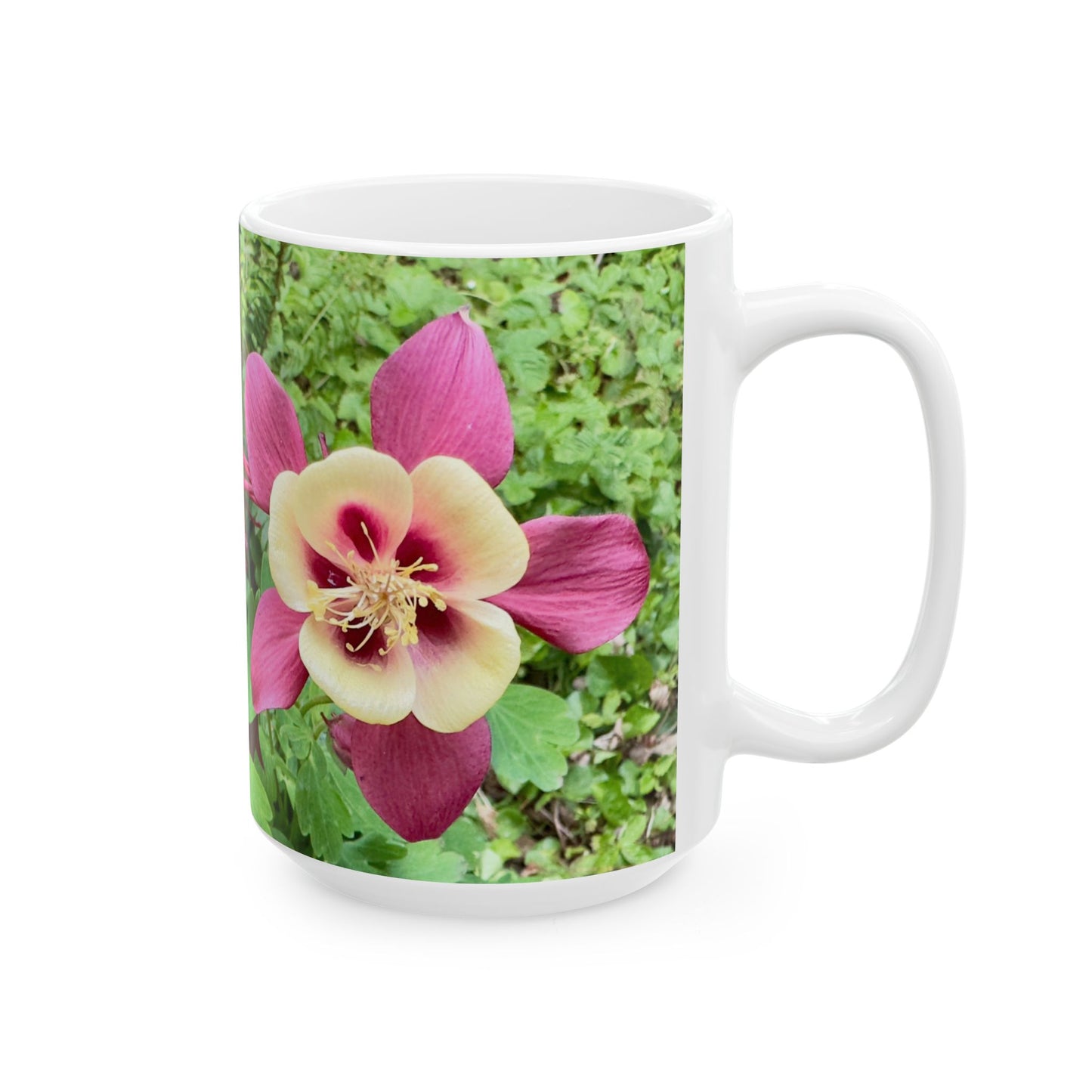 Columbine Flower Ceramic Coffee Mug (11, 15oz)
