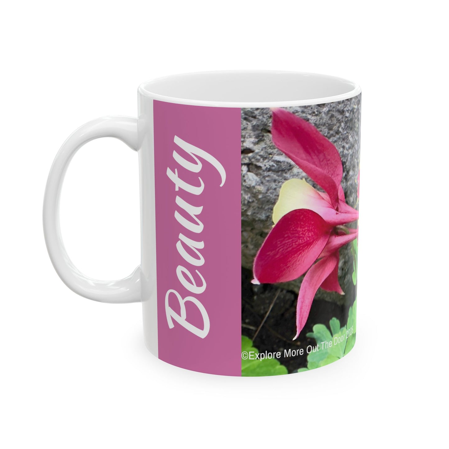 Columbine Flower Ceramic Coffee Mug (11, 15oz)