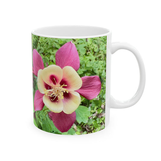Columbine Flower Ceramic Coffee Mug (11, 15oz)