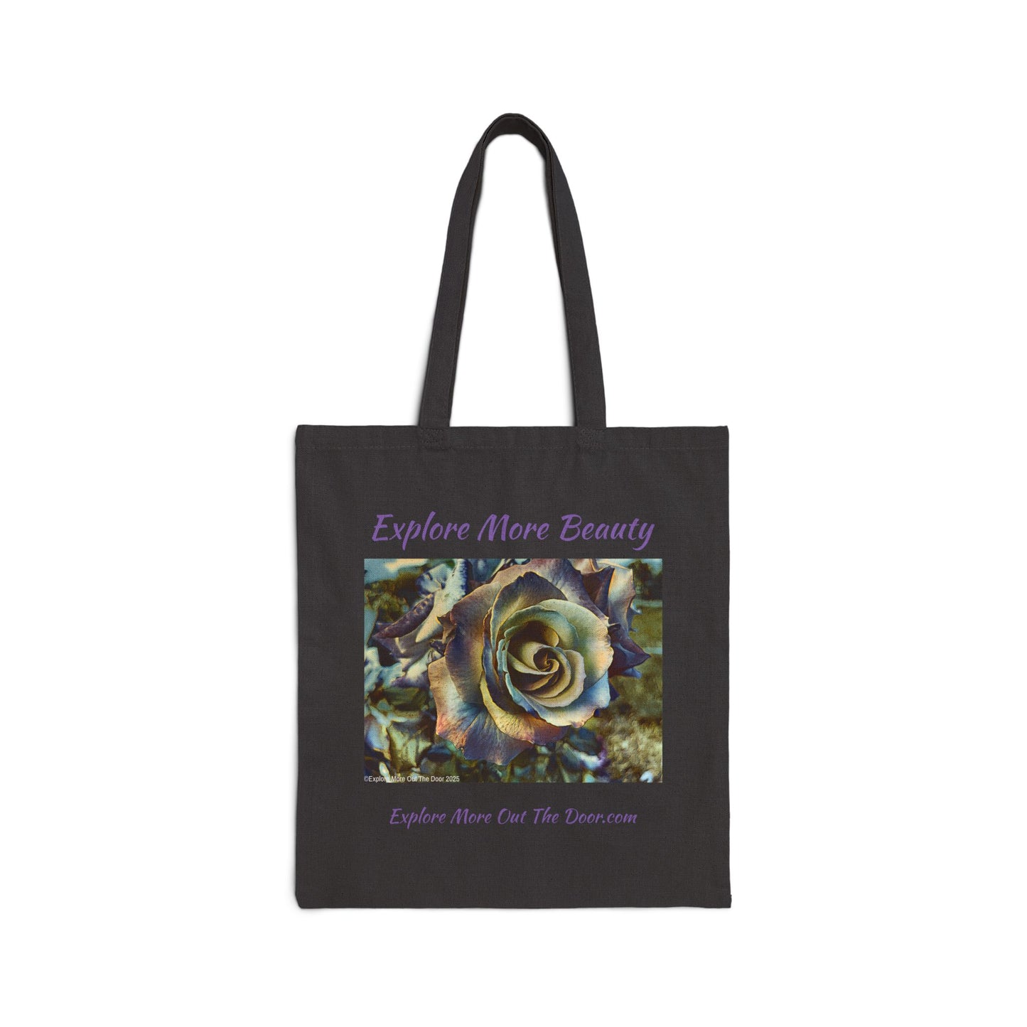 Beauty Inspired Rose Cotton Canvas Tote Bag - Explore More Beauty