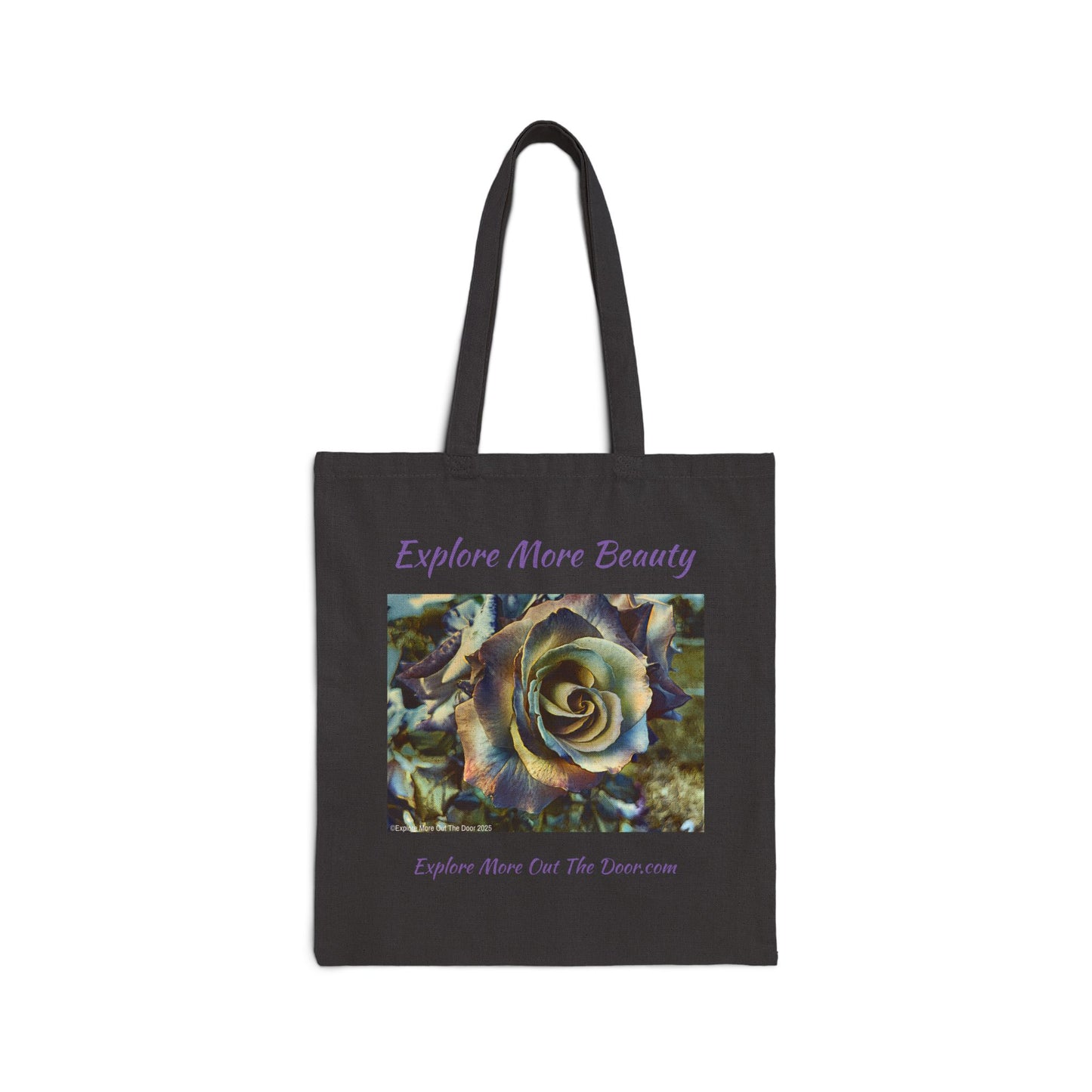 Beauty Inspired Rose Cotton Canvas Tote Bag - Explore More Beauty