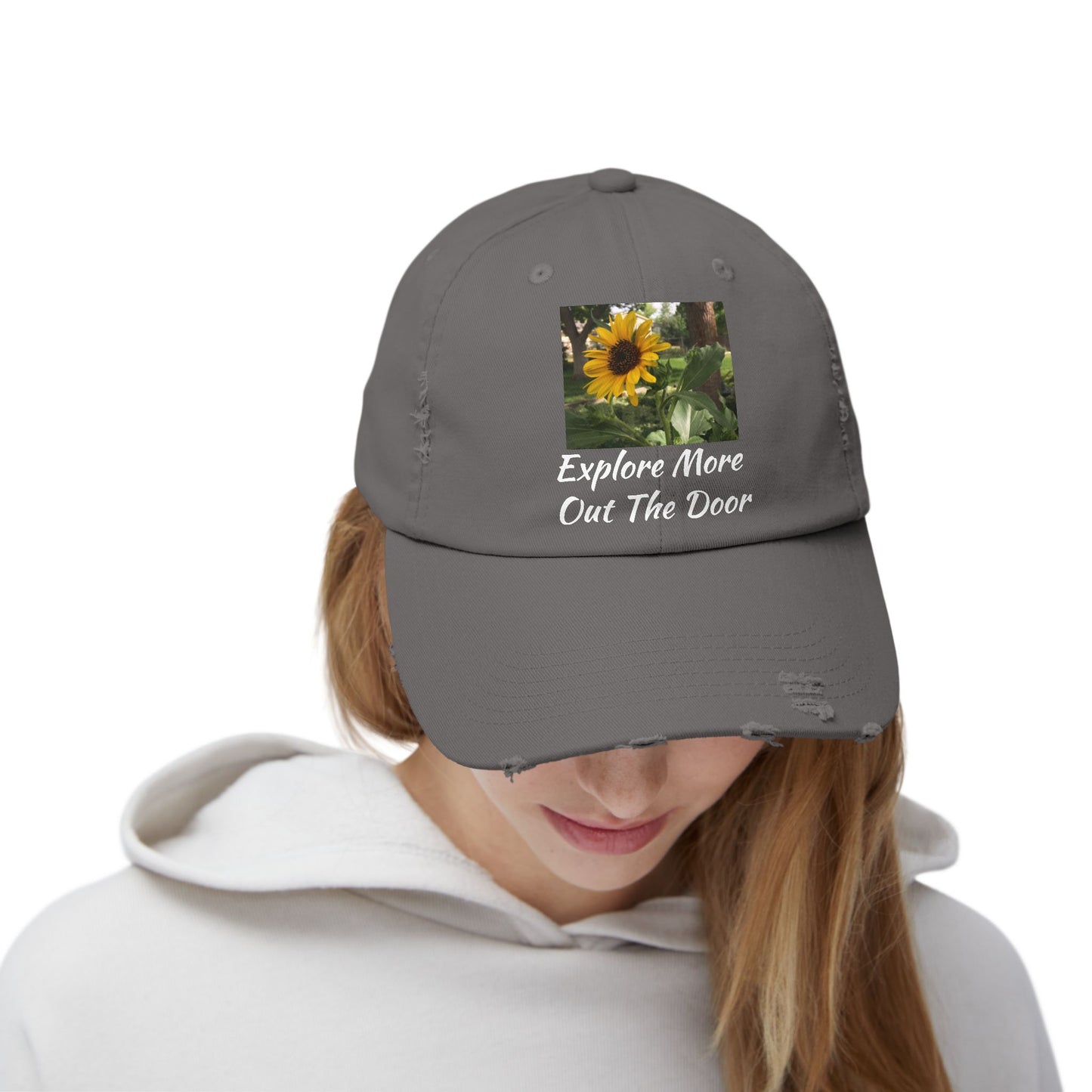 Sunflower Adventure Explore More Out the Door Distressed Cap