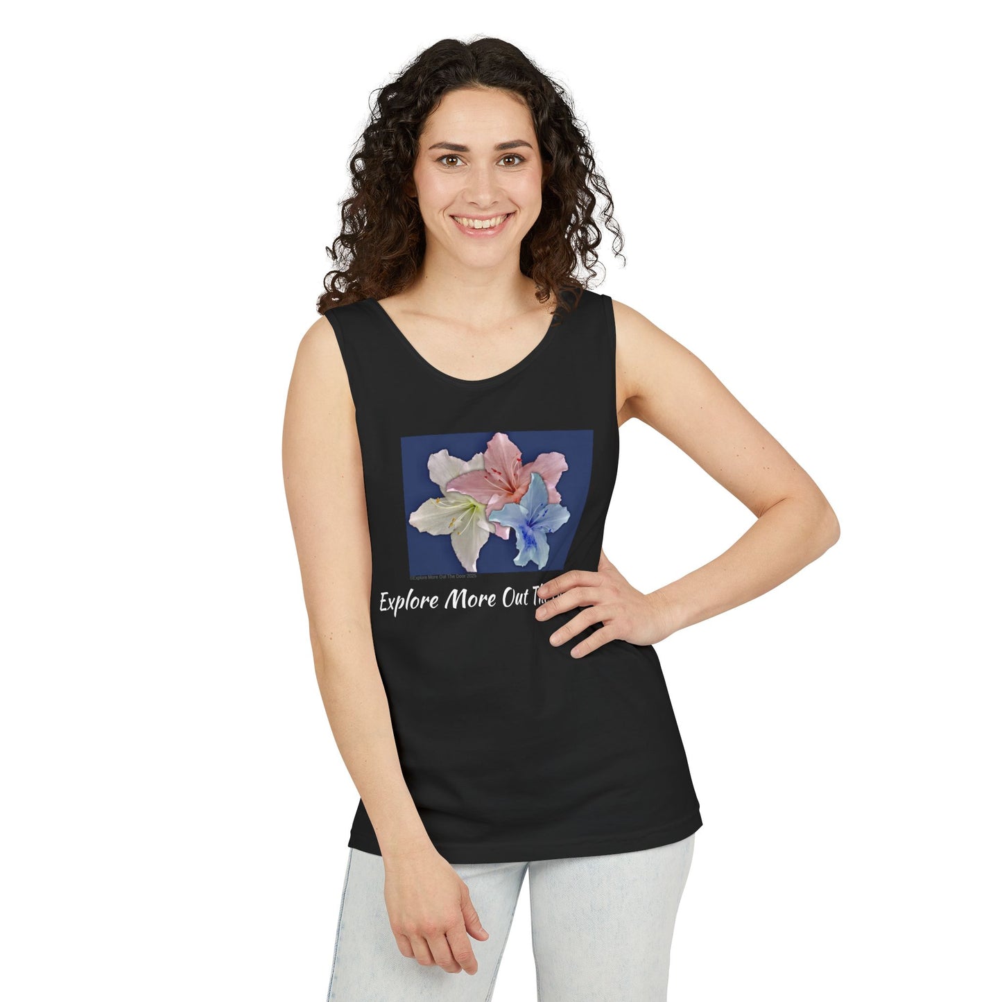 Red, White, and Blue Floral Tank Top - perfect for summer days