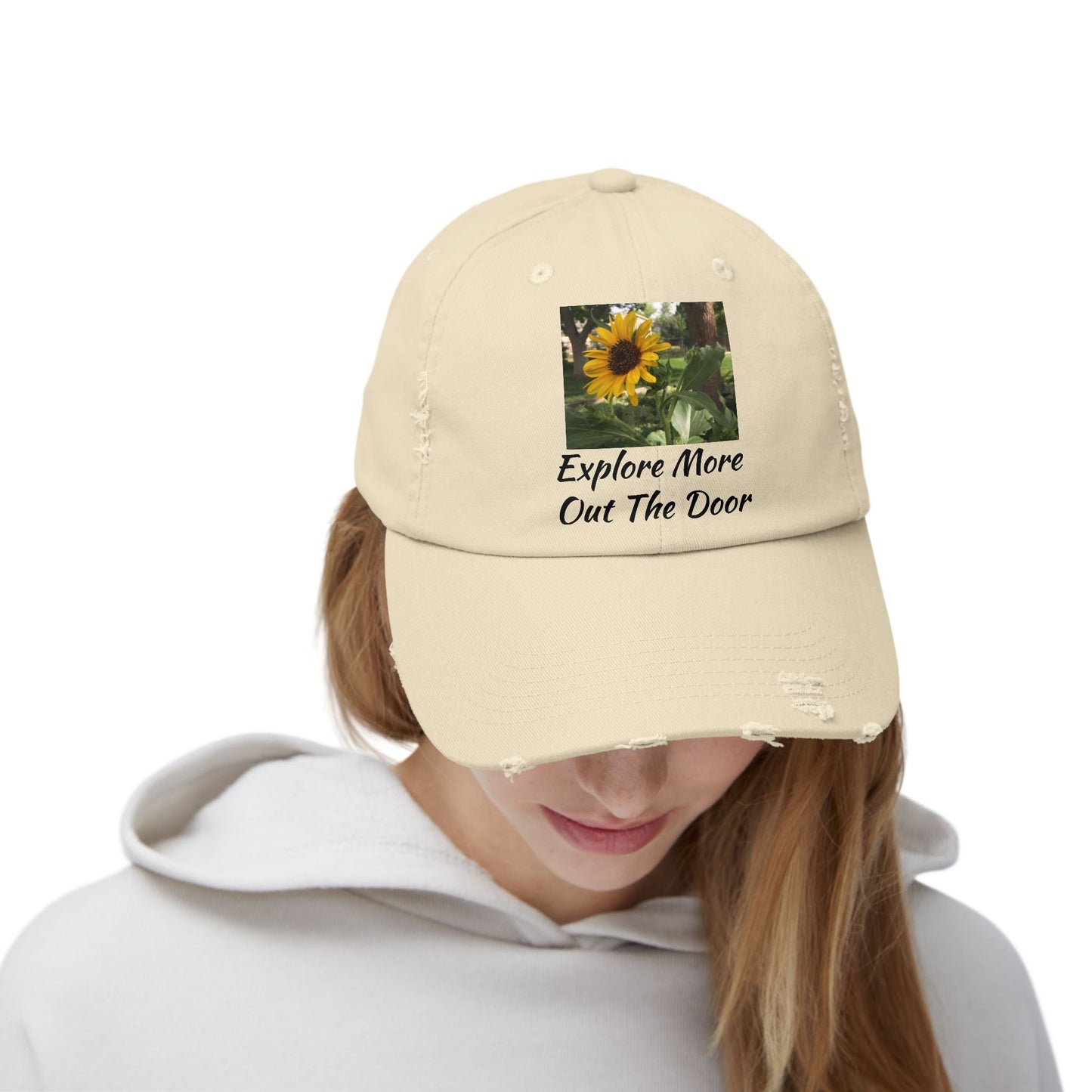 Sunflower Adventure Explore More Out the Door Distressed Cap