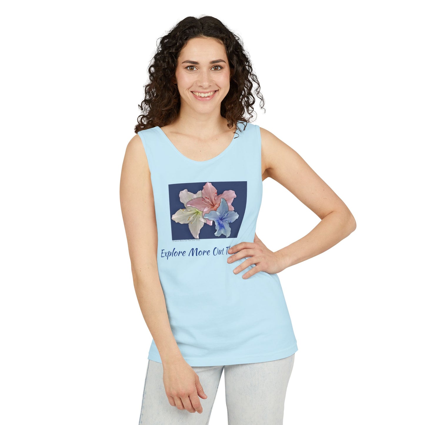Red, White, and Blue Floral Tank Top - perfect for summer days