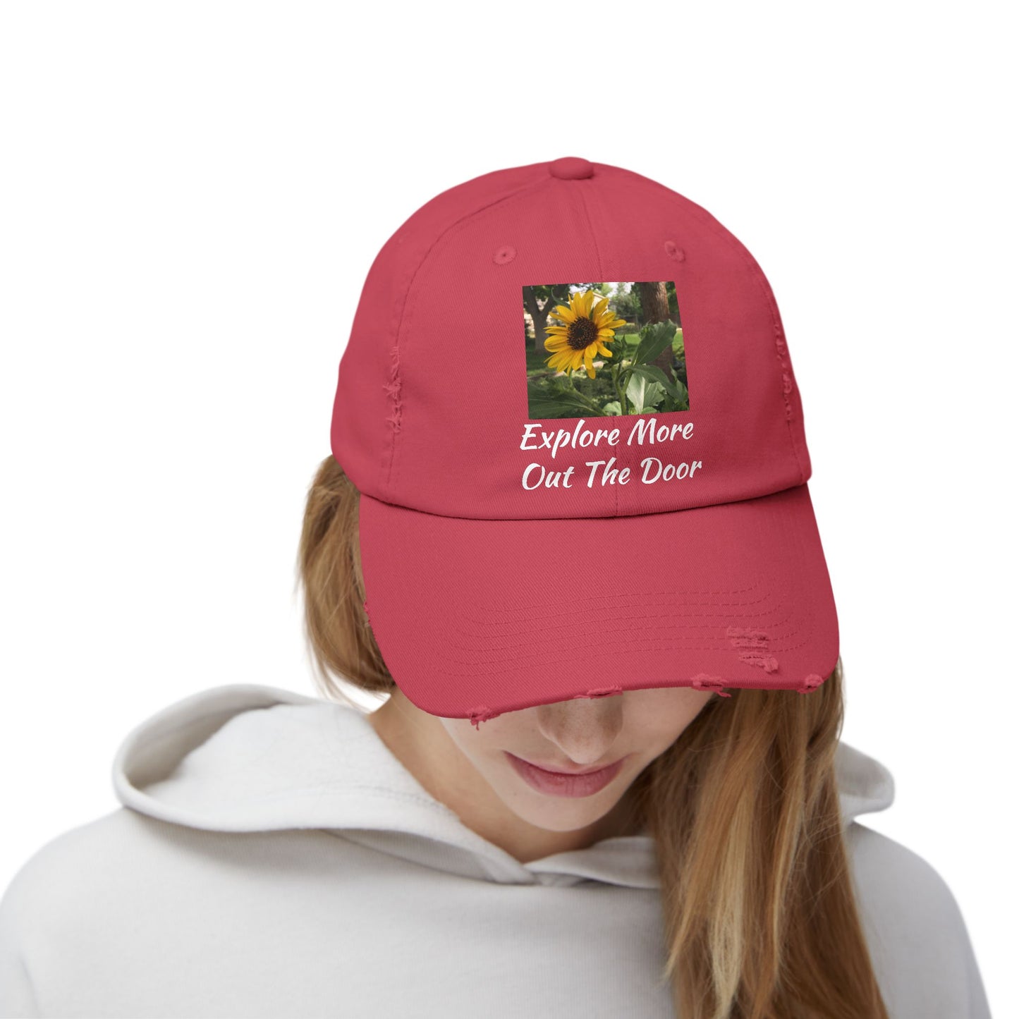 Sunflower Adventure Explore More Out the Door Distressed Cap