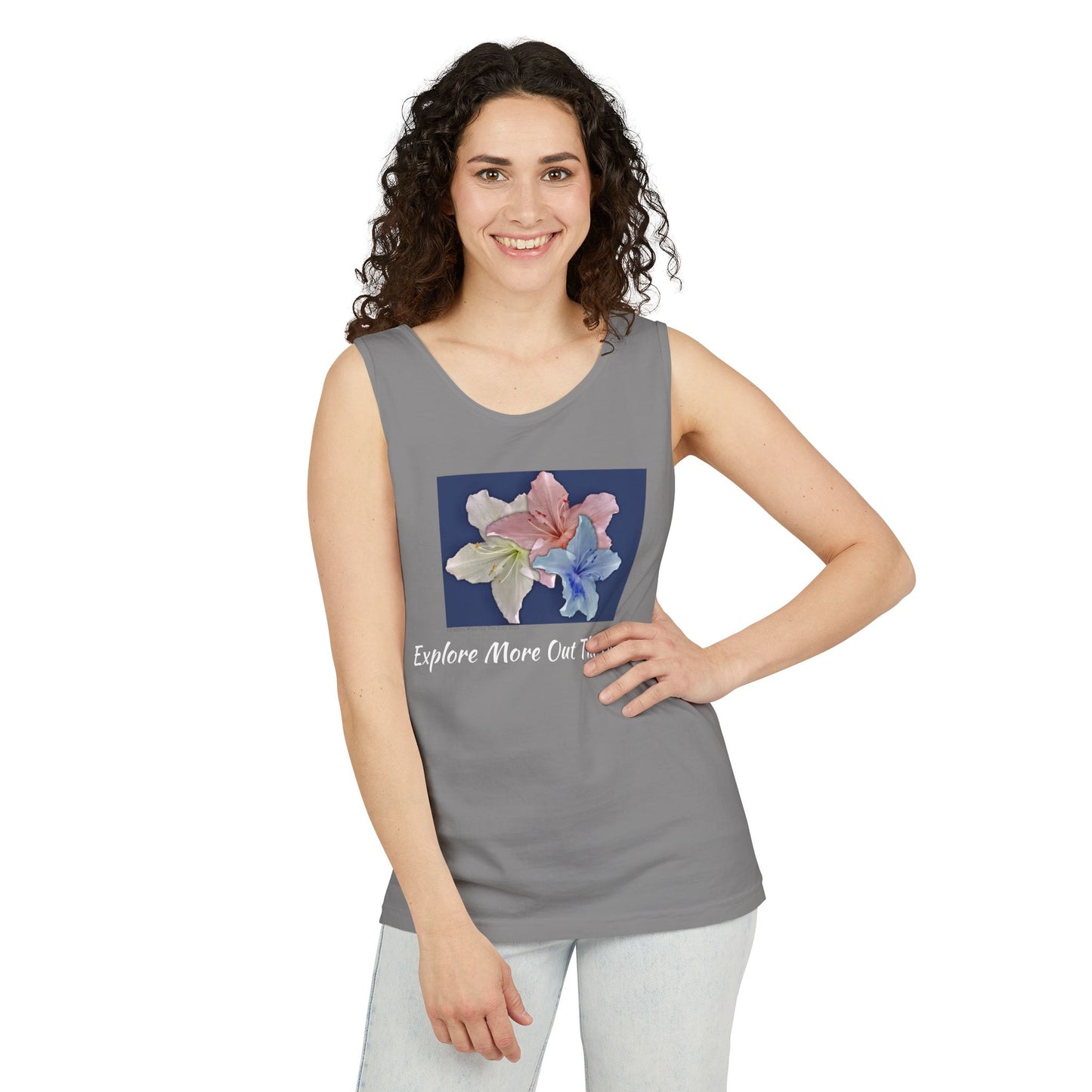 Red, White, and Blue Floral Tank Top - perfect for summer days