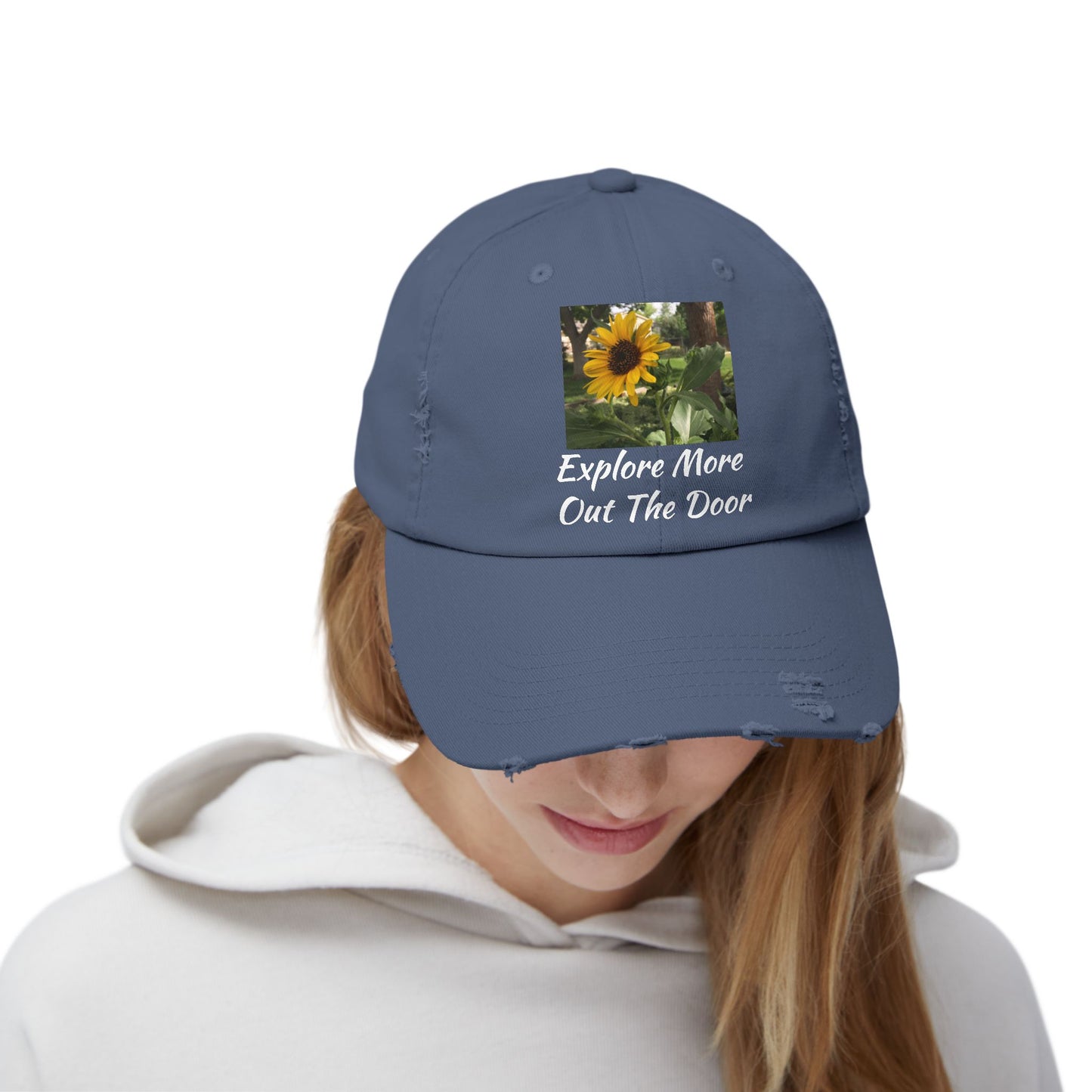 Sunflower Adventure Explore More Out the Door Distressed Cap