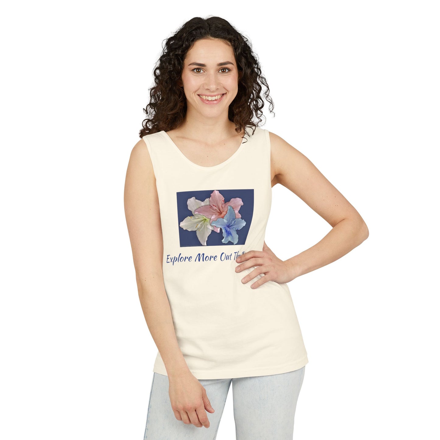 Red, White, and Blue Floral Tank Top - perfect for summer days