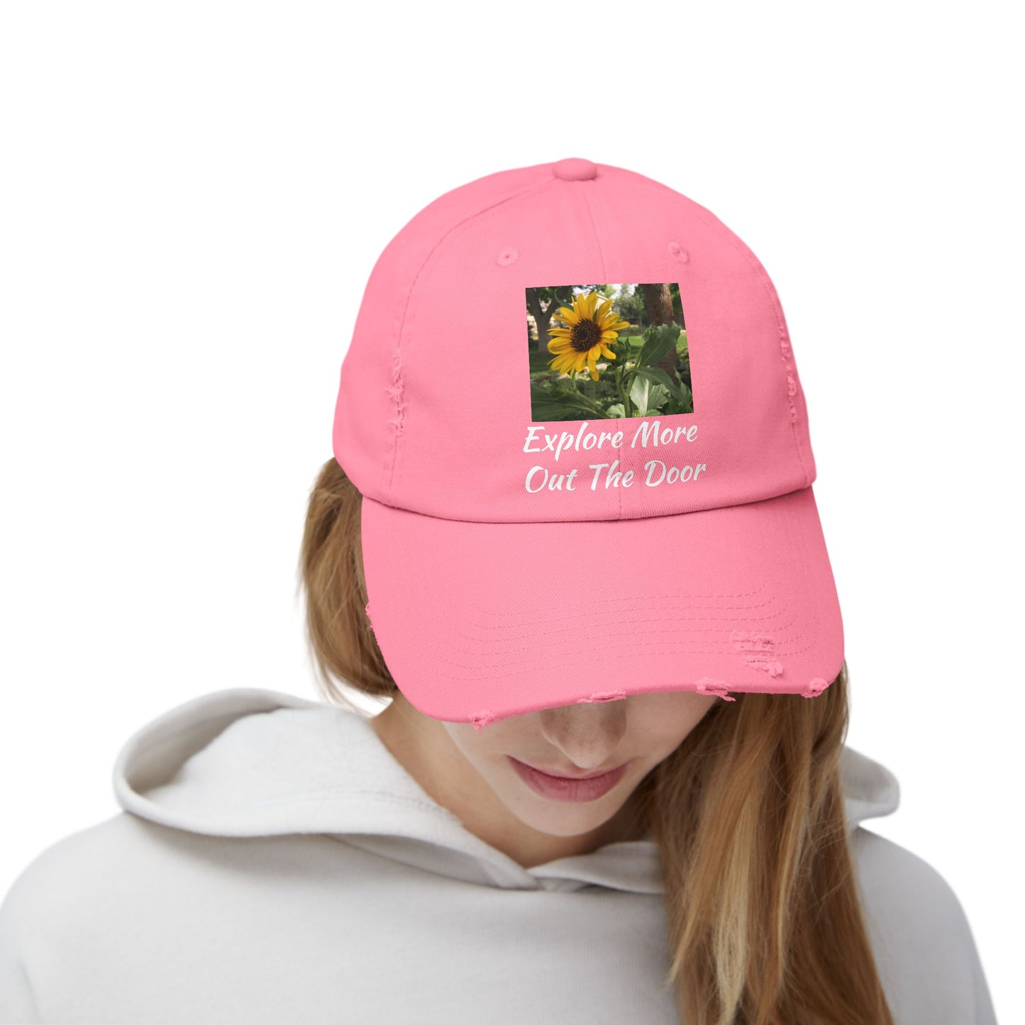 Sunflower Adventure Explore More Out the Door Distressed Cap