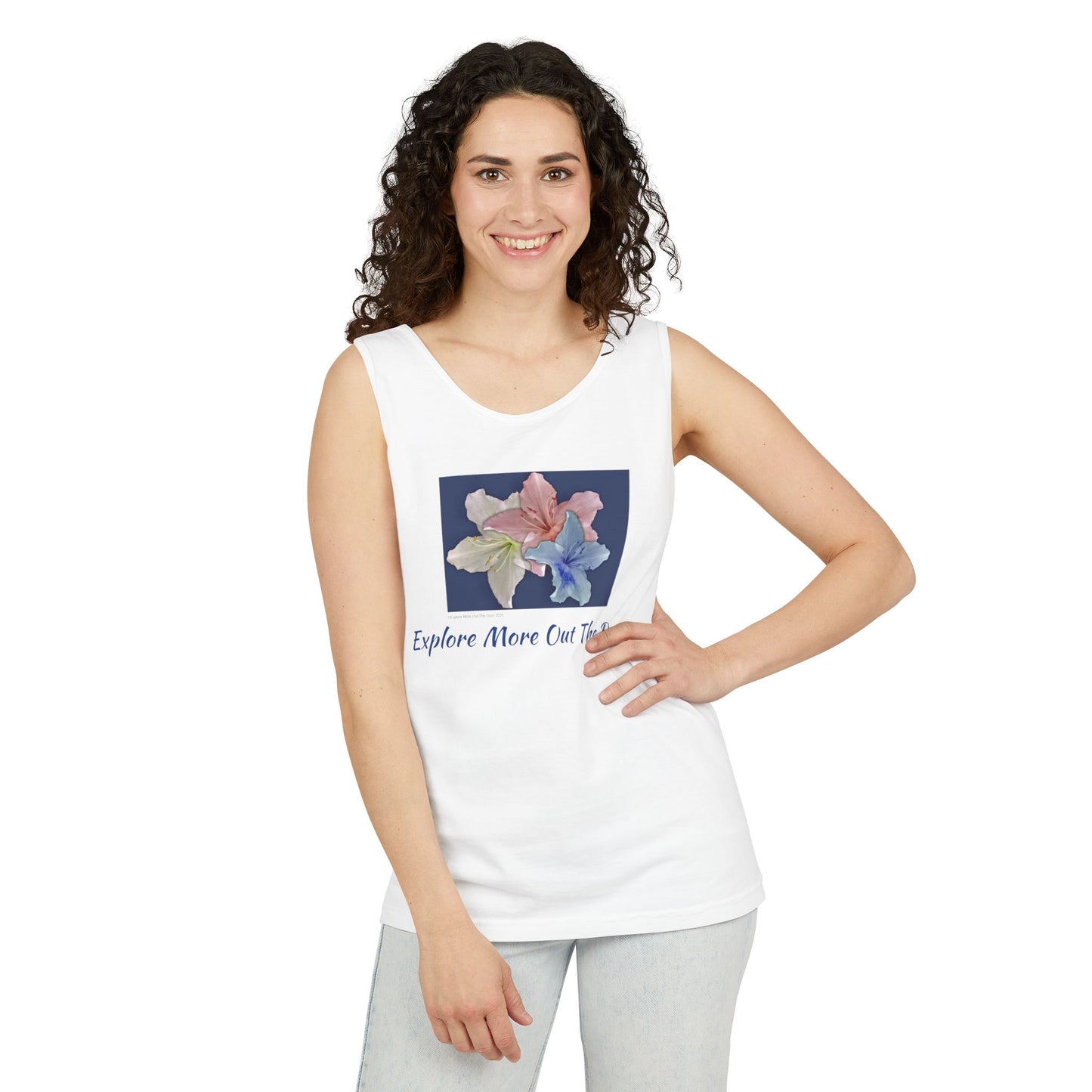 Red, White, and Blue Floral Tank Top - perfect for summer days