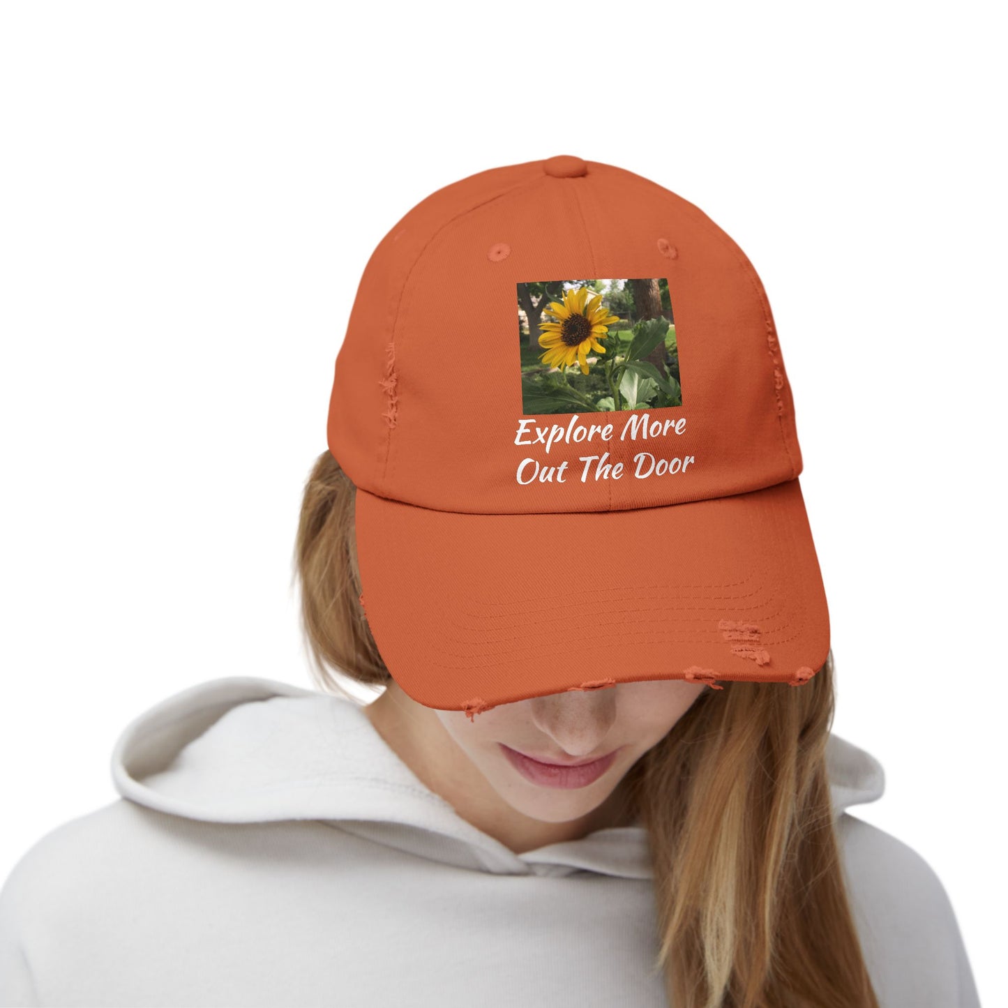 Sunflower Adventure Explore More Out the Door Distressed Cap