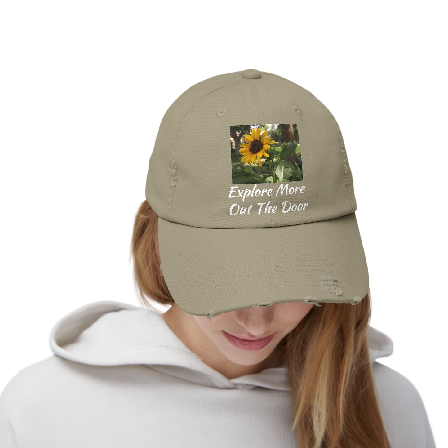 Sunflower Adventure Explore More Out the Door Distressed Cap